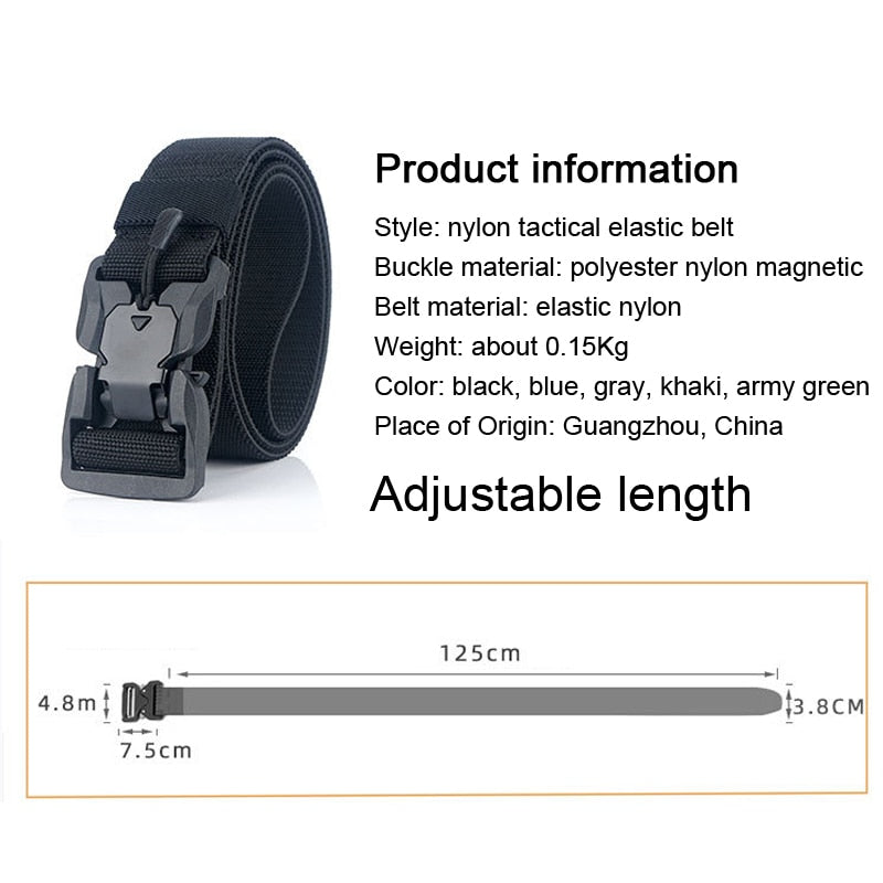 MEDYA Official Genuine Tactical Belt Quick Release Magnetic Buckle Military Belt Soft Real Nylon Sports Accessories MN057