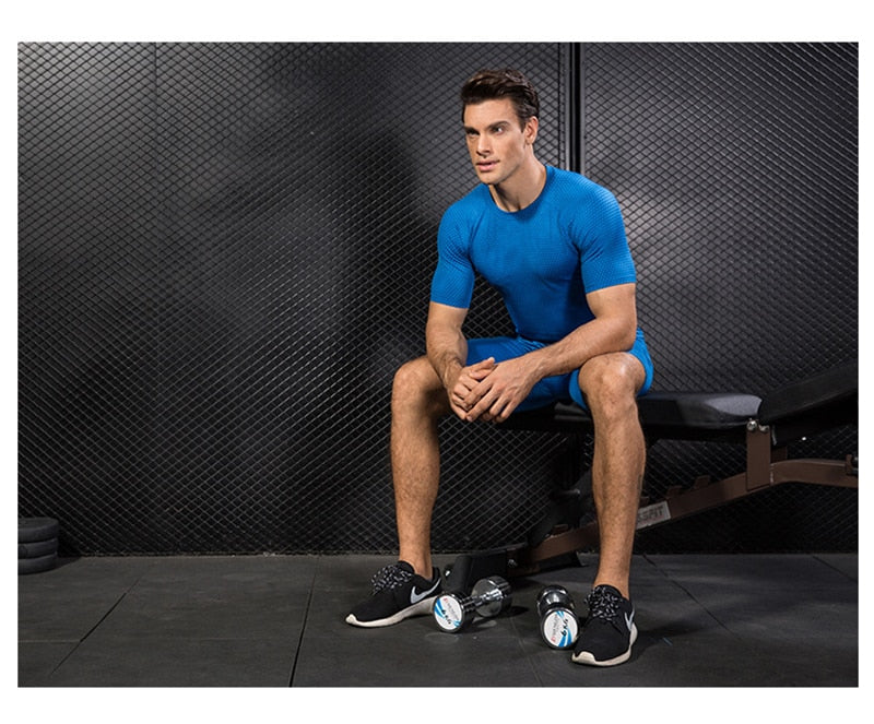 Quick Dry Workout Running Shirt Compression Fitness Tops Breathable Jersey Gym T-shirts Clothing Rashguard Male Sport Shirts Men