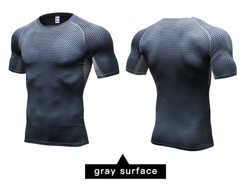 Quick Dry Workout Running Shirt Compression Fitness Tops Breathable Jersey Gym T-shirts Clothing Rashguard Male Sport Shirts Men