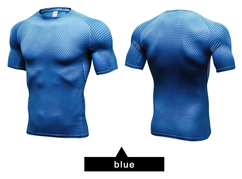Quick Dry Workout Running Shirt Compression Fitness Tops Breathable Jersey Gym T-shirts Clothing Rashguard Male Sport Shirts Men