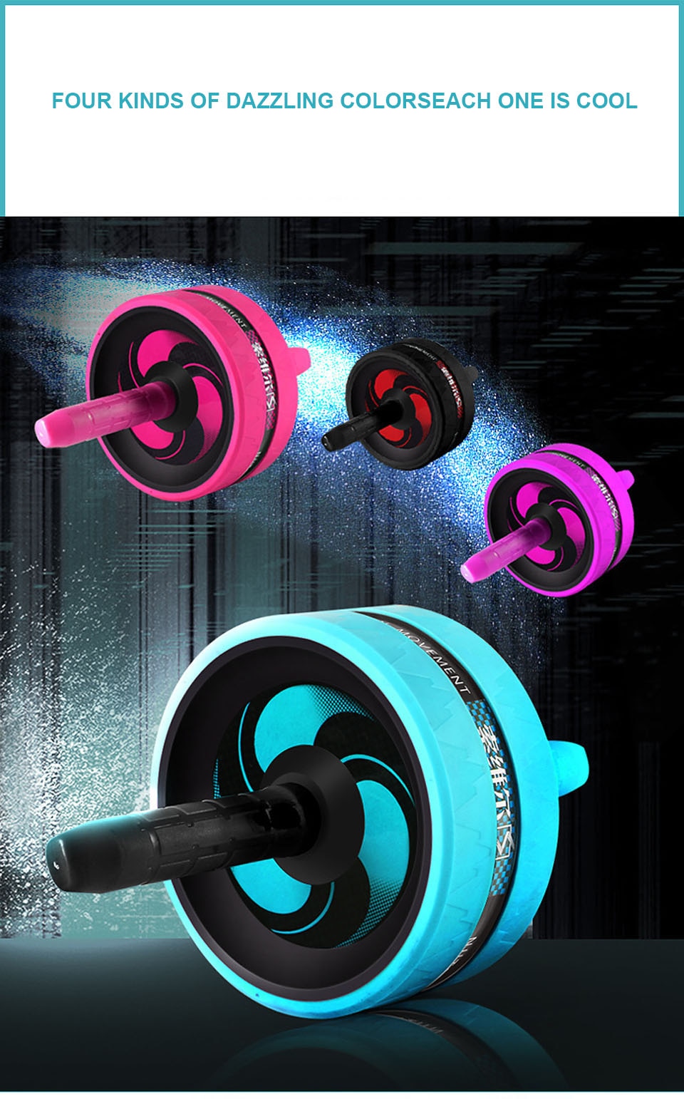 New 2 in 1 Ab Roller&Jump Rope No Noise Abdominal Wheel Ab Roller with Mat For Arm Waist Leg Exercise Gym Fitness Equipment