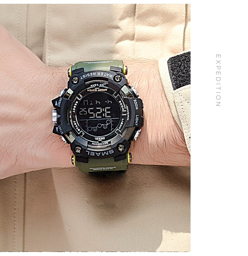 Mens Watch Military Water resistant SMAEL Sport watch Army led Digital wrist Stopwatches for male 1802 relogio masculino Watches