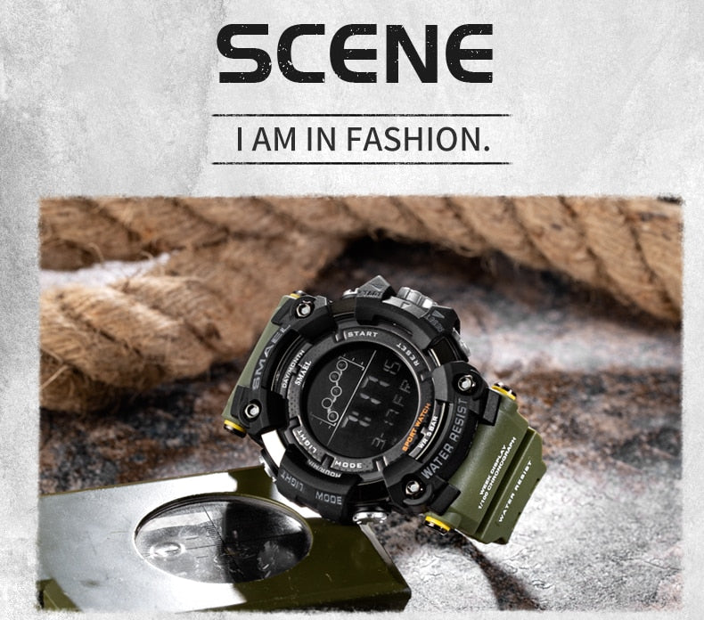 Mens Watch Military Water resistant SMAEL Sport watch Army led Digital wrist Stopwatches for male 1802 relogio masculino Watches