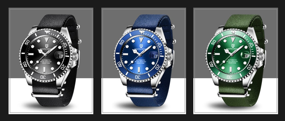 PAGANI Design Brand Luxury Men Watches Automatic Black Watch Men Stainless Steel Waterproof Business Sport Mechanical Wristwatch