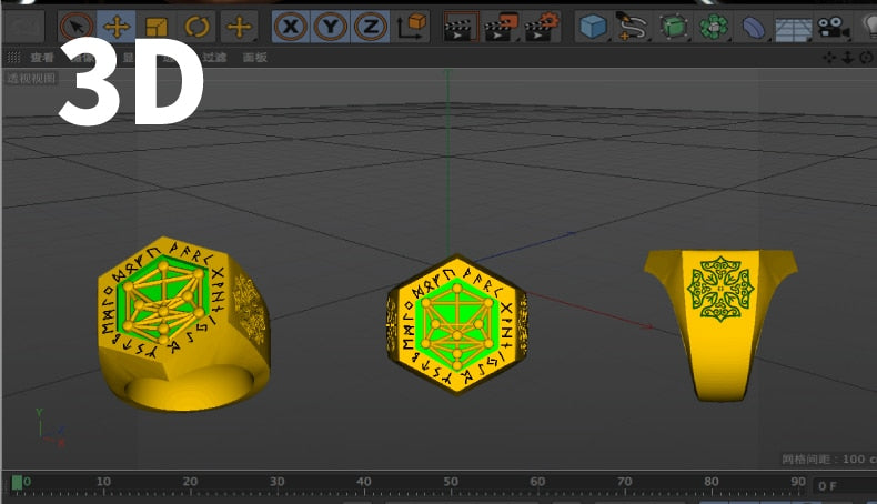 Nordic mythology Viking rune stainless steel  rings  for man and women  Kabala totem Index Ring fashion jewelry mygrillz