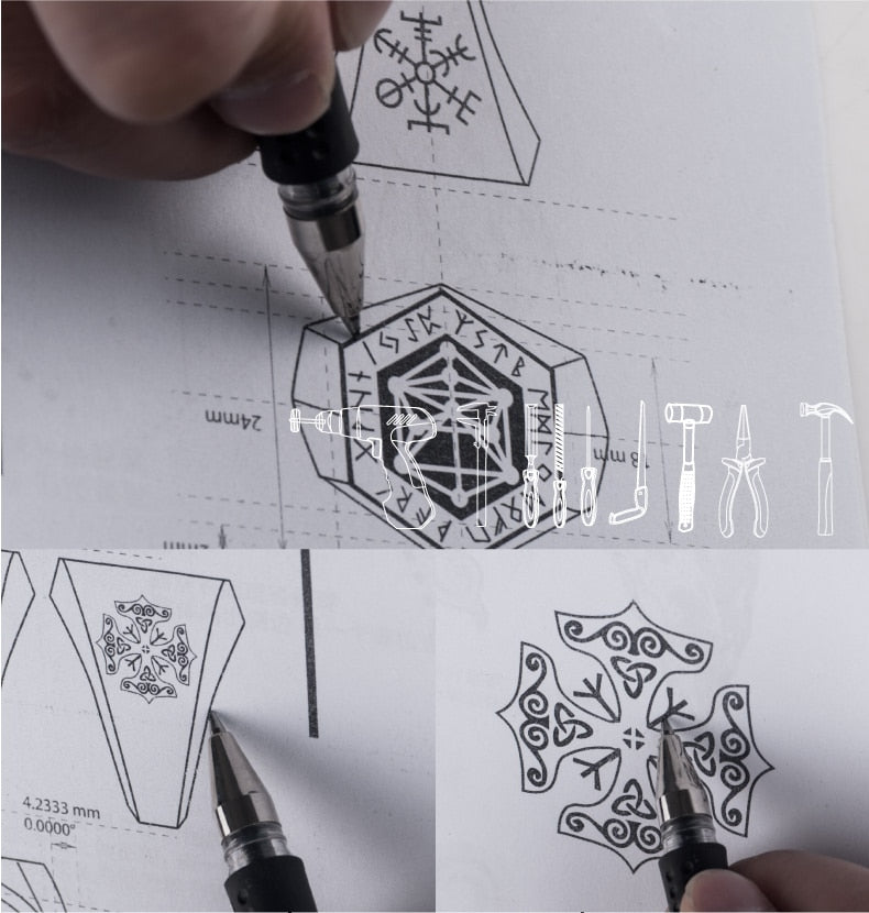 Nordic mythology Viking rune stainless steel  rings  for man and women  Kabala totem Index Ring fashion jewelry mygrillz