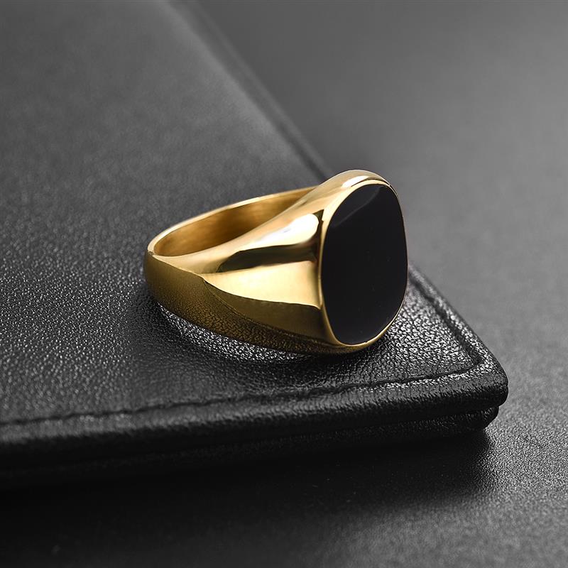 Men's Ring Punk Rock Smooth 316L Stainless Steel Signet Ring For Men Hip Hop Party Jewelry Wholesale Male Wedding Anel