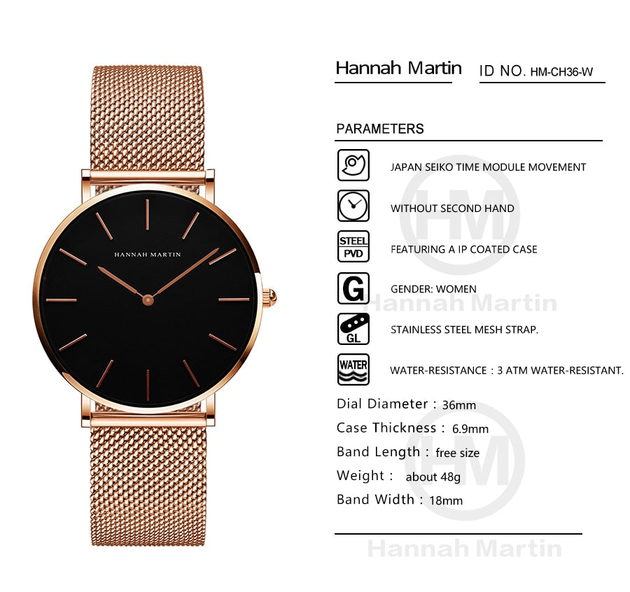 Women Watch 1 set Bracelet Japan Quartz Movement Simple Waterproof Rose Gold Stainless Steel Mesh Ladies watch relogio feminino