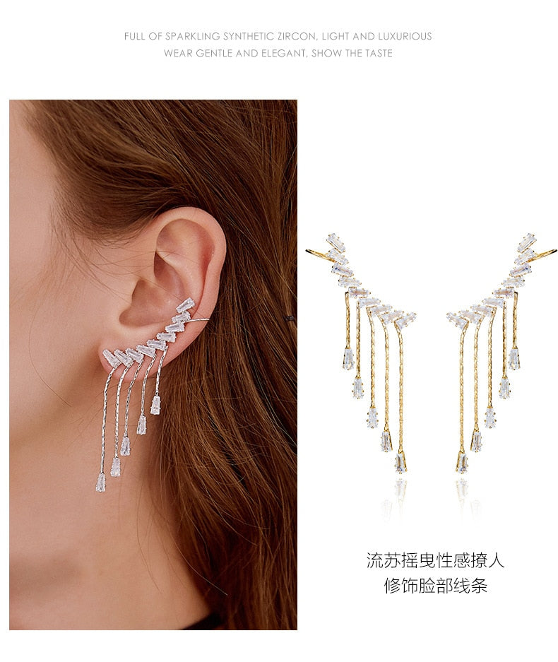 2020 New Angel wings Rhinestone Hanging Dangle exquisite Exaggerated Fashion Stud Earrings elegant Prevent Allergy Earrings