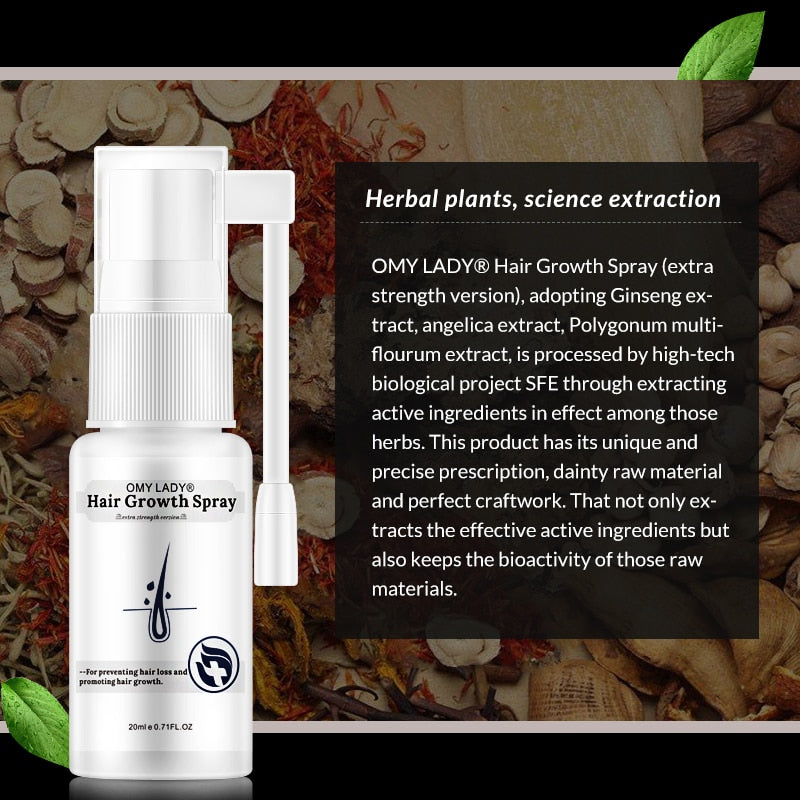OMY LADY Anti Hair Loss Hair Growth Spray Essential Oil Liquid For Men Women Dry Hair Regeneration Repair Hair Loss Products