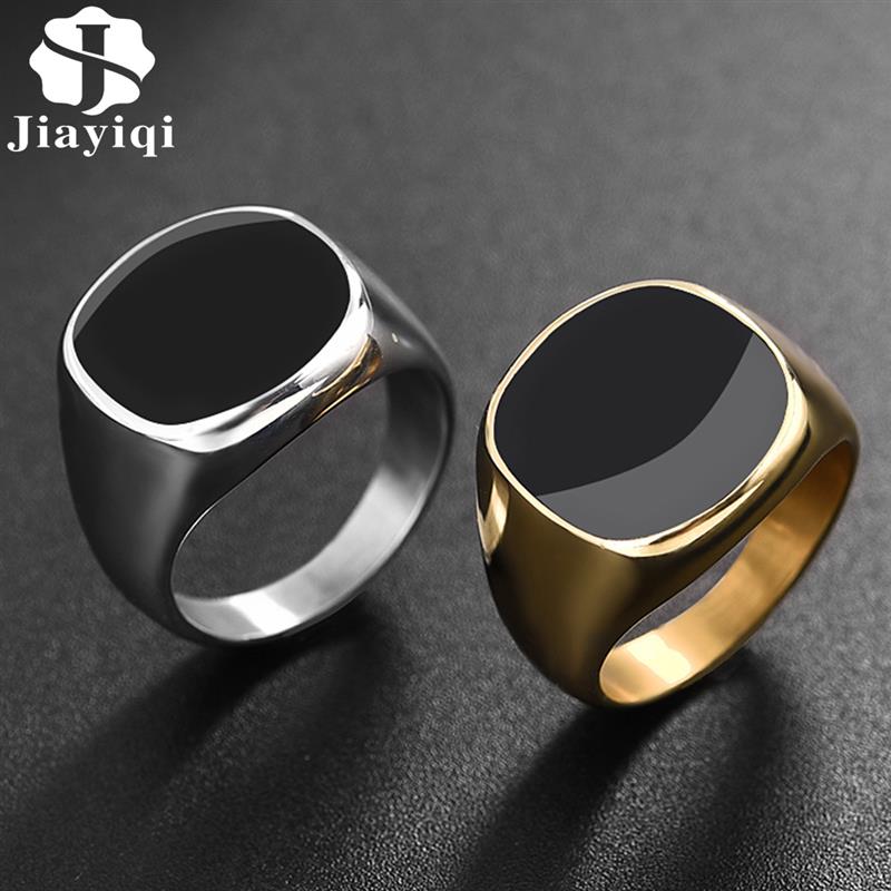 Men's Ring Punk Rock Smooth 316L Stainless Steel Signet Ring For Men Hip Hop Party Jewelry Wholesale Male Wedding Anel