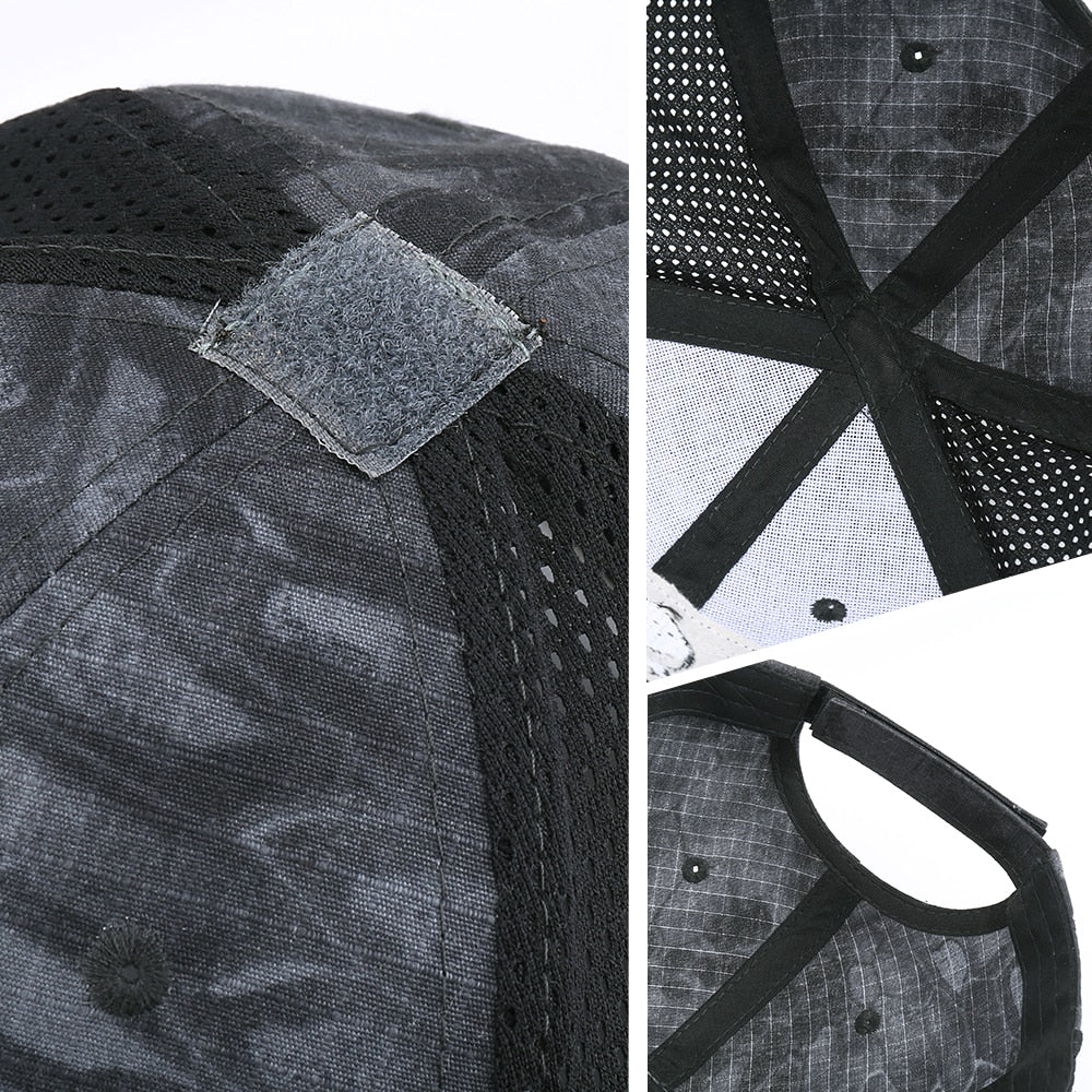 Skull Tactical Military Airsoft Cap Adjustable Breathable Sun Visor Trucker Hat Mesh Hunting Hiking Baseball Skeleton Snapback