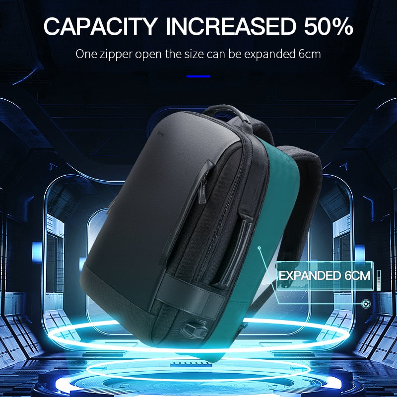 Brand Enlarge Backpack USB External Charge 15.6 Inch Laptop Backpack Shoulders Men Anti-Theft Waterproof Travel Backpack