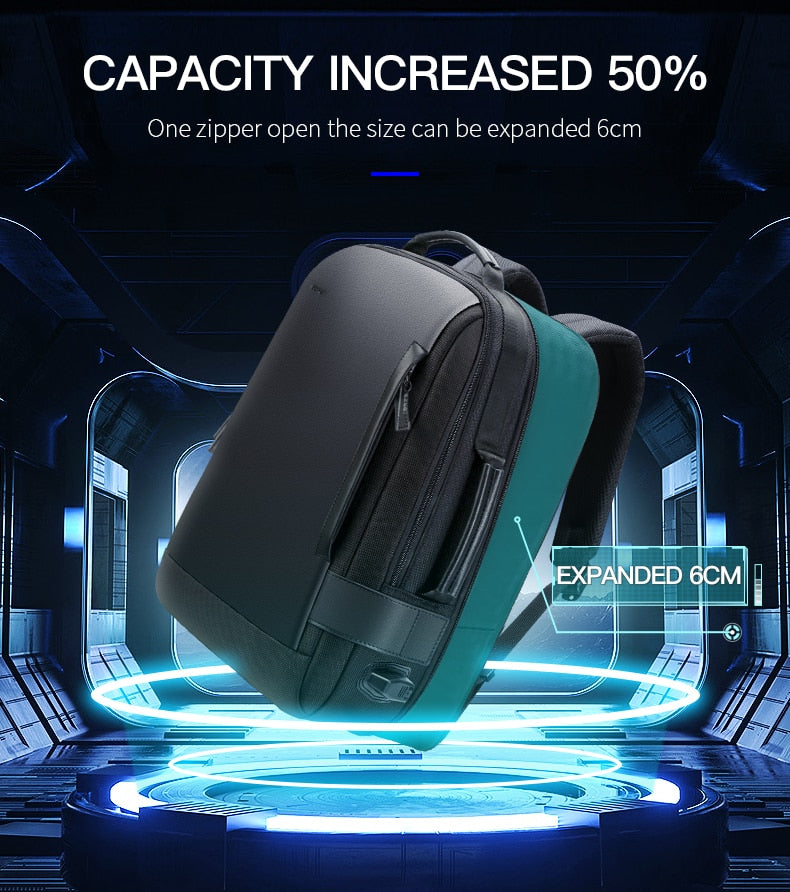 Brand Enlarge Backpack USB External Charge 15.6 Inch Laptop Backpack Shoulders Men Anti-Theft Waterproof Travel Backpack