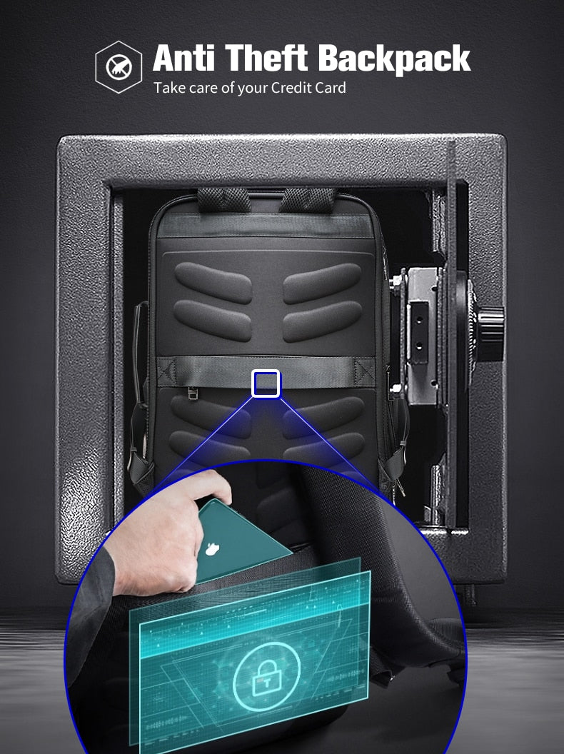 Brand Enlarge Backpack USB External Charge 15.6 Inch Laptop Backpack Shoulders Men Anti-Theft Waterproof Travel Backpack