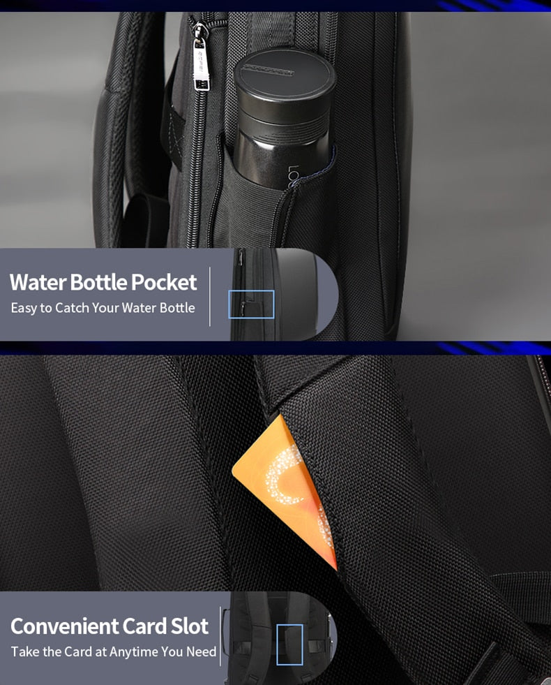 Brand Enlarge Backpack USB External Charge 15.6 Inch Laptop Backpack Shoulders Men Anti-Theft Waterproof Travel Backpack
