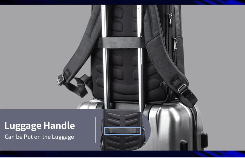 Brand Enlarge Backpack USB External Charge 15.6 Inch Laptop Backpack Shoulders Men Anti-Theft Waterproof Travel Backpack