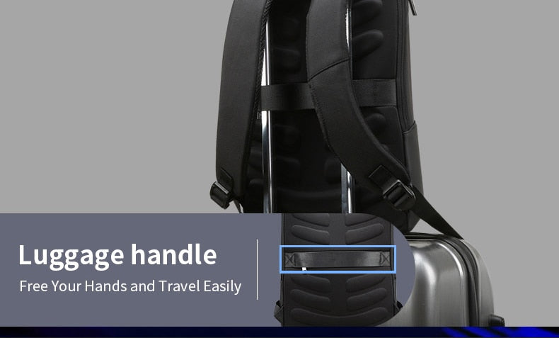 BOPAI Slim Laptop Backpack Men 15.6 Inch Office Work Women Backpacking Business Bag Unisex Black Thin Ultralight Bag Pack
