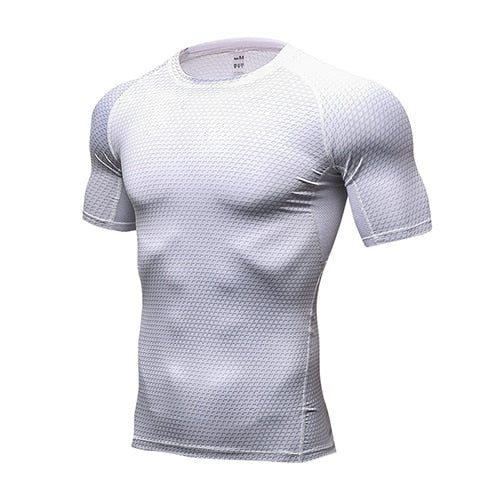 Quick Dry Workout Running Shirt Compression Fitness Tops Breathable Jersey Gym T-shirts Clothing Rashguard Male Sport Shirts Men