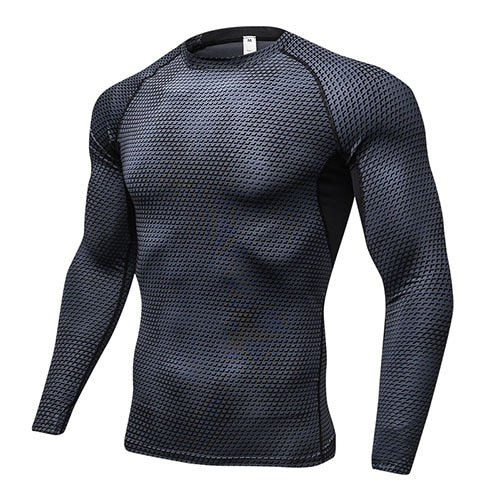 Quick Dry Workout Running Shirt Compression Fitness Tops Breathable Jersey Gym T-shirts Clothing Rashguard Male Sport Shirts Men