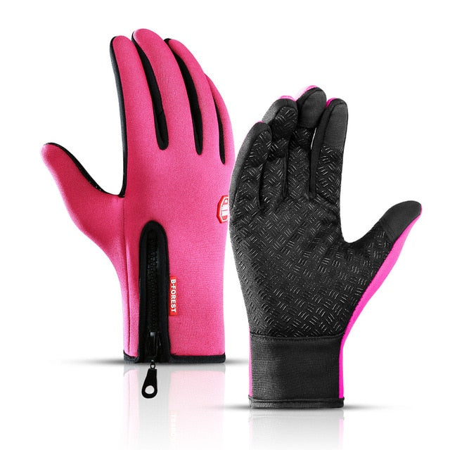 WorthWhile Winter Cycling Gloves Bicycle Warm Touchscreen Full Finger Gloves Waterproof Outdoor Bike Skiing Motorcycle Riding
