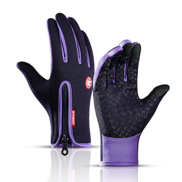WorthWhile Winter Cycling Gloves Bicycle Warm Touchscreen Full Finger Gloves Waterproof Outdoor Bike Skiing Motorcycle Riding