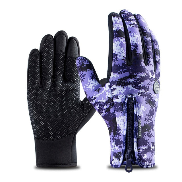 WorthWhile Winter Cycling Gloves Bicycle Warm Touchscreen Full Finger Gloves Waterproof Outdoor Bike Skiing Motorcycle Riding