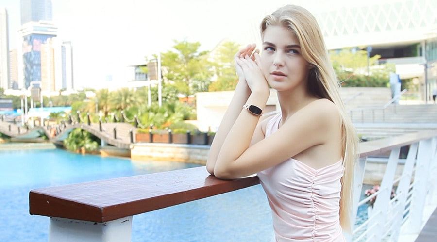 Fashion Women Smart Watch 0.96" OLED Heart Rate Blood Pressure Monitor Pedometer Fitness Tracker Waterproof Smartwatch