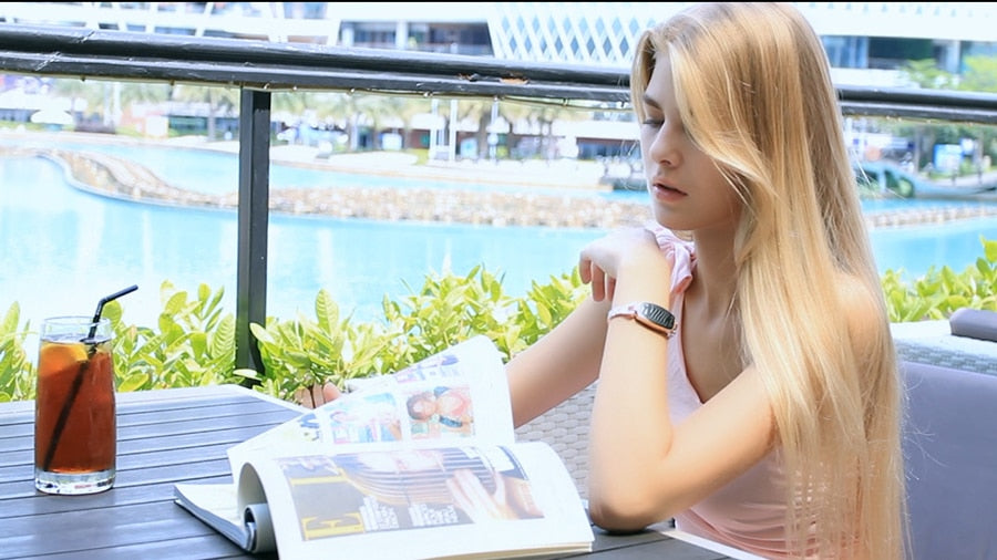 Fashion Women Smart Watch 0.96" OLED Heart Rate Blood Pressure Monitor Pedometer Fitness Tracker Waterproof Smartwatch