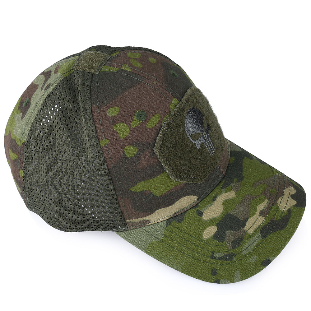 Skull Tactical Military Airsoft Cap Adjustable Breathable Sun Visor Trucker Hat Mesh Hunting Hiking Baseball Skeleton Snapback