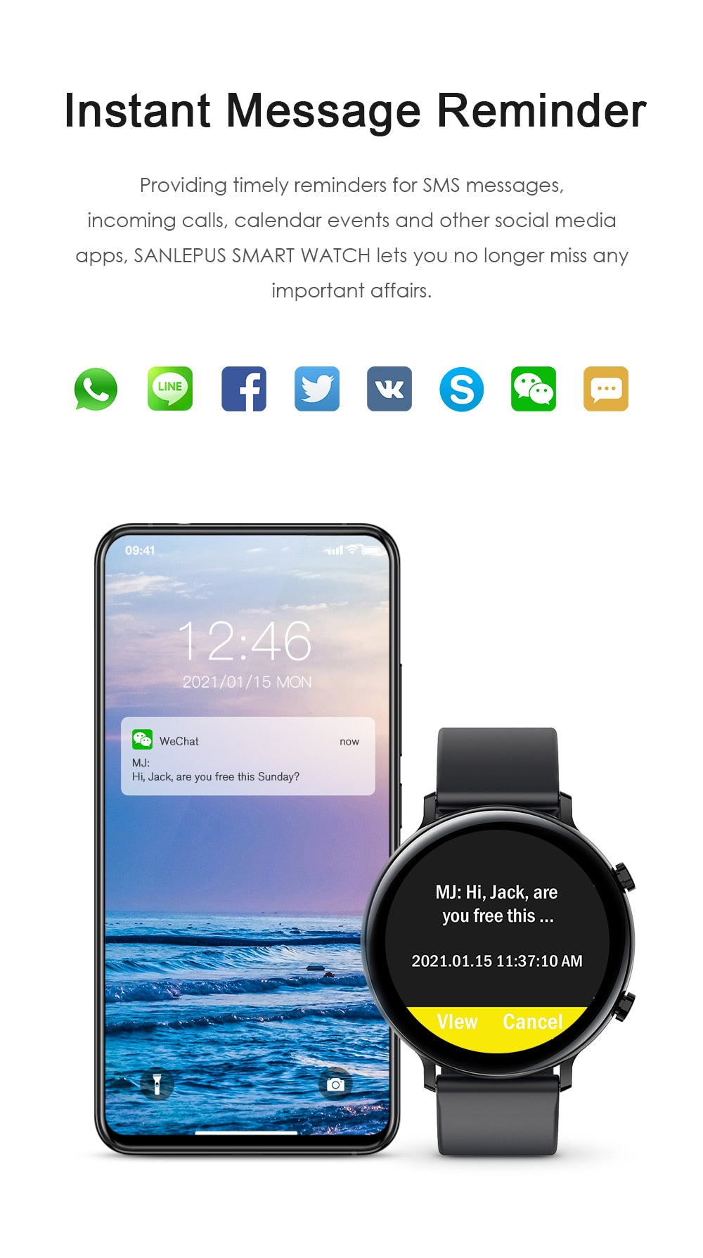 SANLEPUS ECG Smart Watch Bluetooth Call 2020 NEW Men Women Waterproof Smartwatch Heart Rate Monitor For Android Apple Samsung