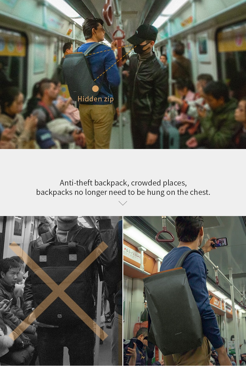 Kingsons 15.6'' new waterproof backpacks USB charging school bag anti-theft men and women backpack for laptop travelling mochila