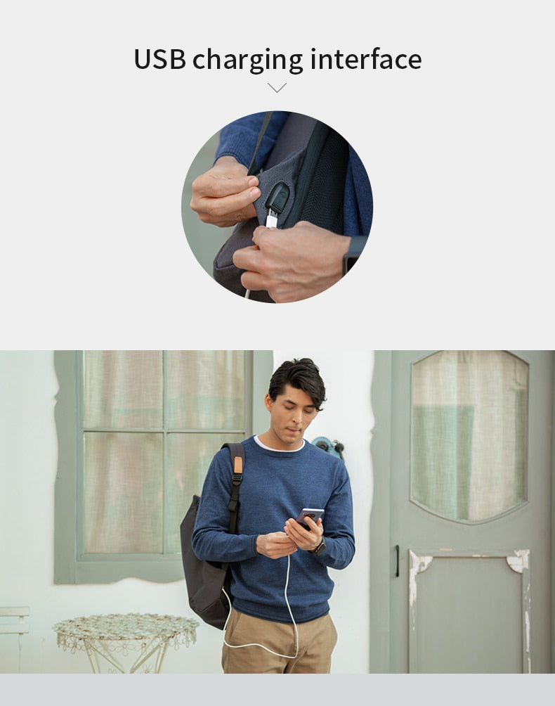 Kingsons 15.6'' new waterproof backpacks USB charging school bag anti-theft men and women backpack for laptop travelling mochila