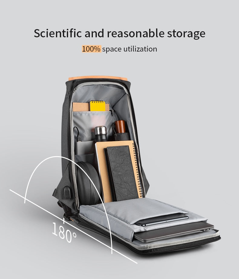 Kingsons 15.6'' new waterproof backpacks USB charging school bag anti-theft men and women backpack for laptop travelling mochila