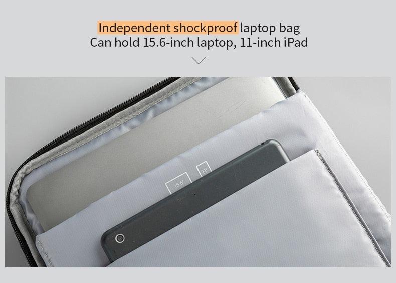 Kingsons 15.6'' new waterproof backpacks USB charging school bag anti-theft men and women backpack for laptop travelling mochila