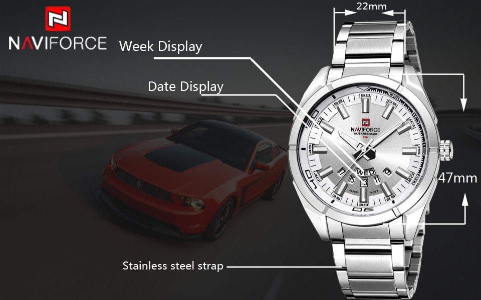 Men Watches Business Quartz Watch Men's Stainless Steel Band 30M Waterproof Date Wristwatches Relogio Masculino