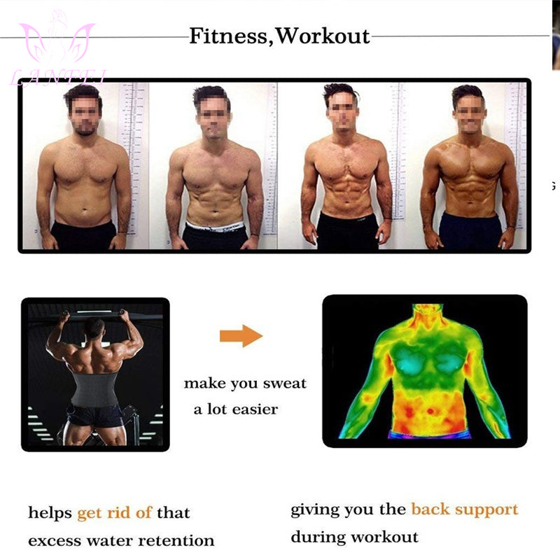 Hot Waist Trainer Neoprene Men Body Shaper Tummy Control Belt Sauna Slimming Strap Fitness Sweat Shapewear for Fat Burner